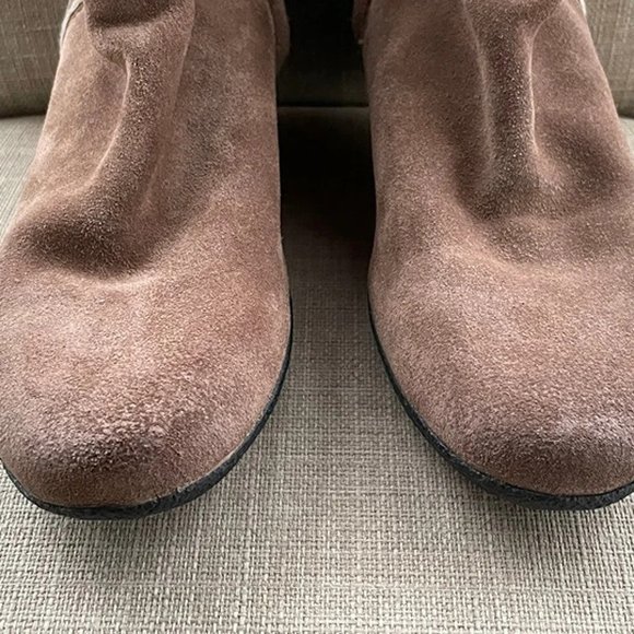 GEOX Women Boots Wedge Shoes Tan Suede Leather Upper W/ Fur Inside Size 39 8.5US - Picture 4 of 11